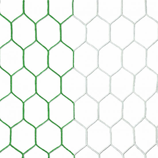 Plasa pentru poarta de fotbal verde cu alb 7.5m x 2.5m - fir 3,5mm -1023-12
